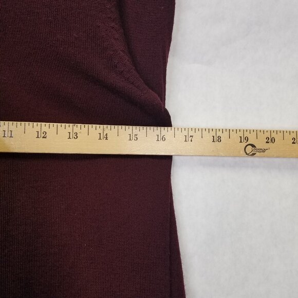 Nanette Lepore Sweater Women's S Burgundy Tie Back Fine Merino Wool Bell Sleeve - Picture 11 of 12